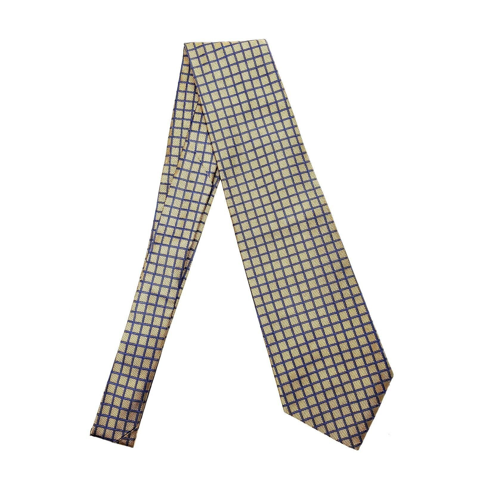 Lands' End Lands End Silk Tie Gold Blue Woven Geometric USA Size ONE SIZE - 5 Thumbnail