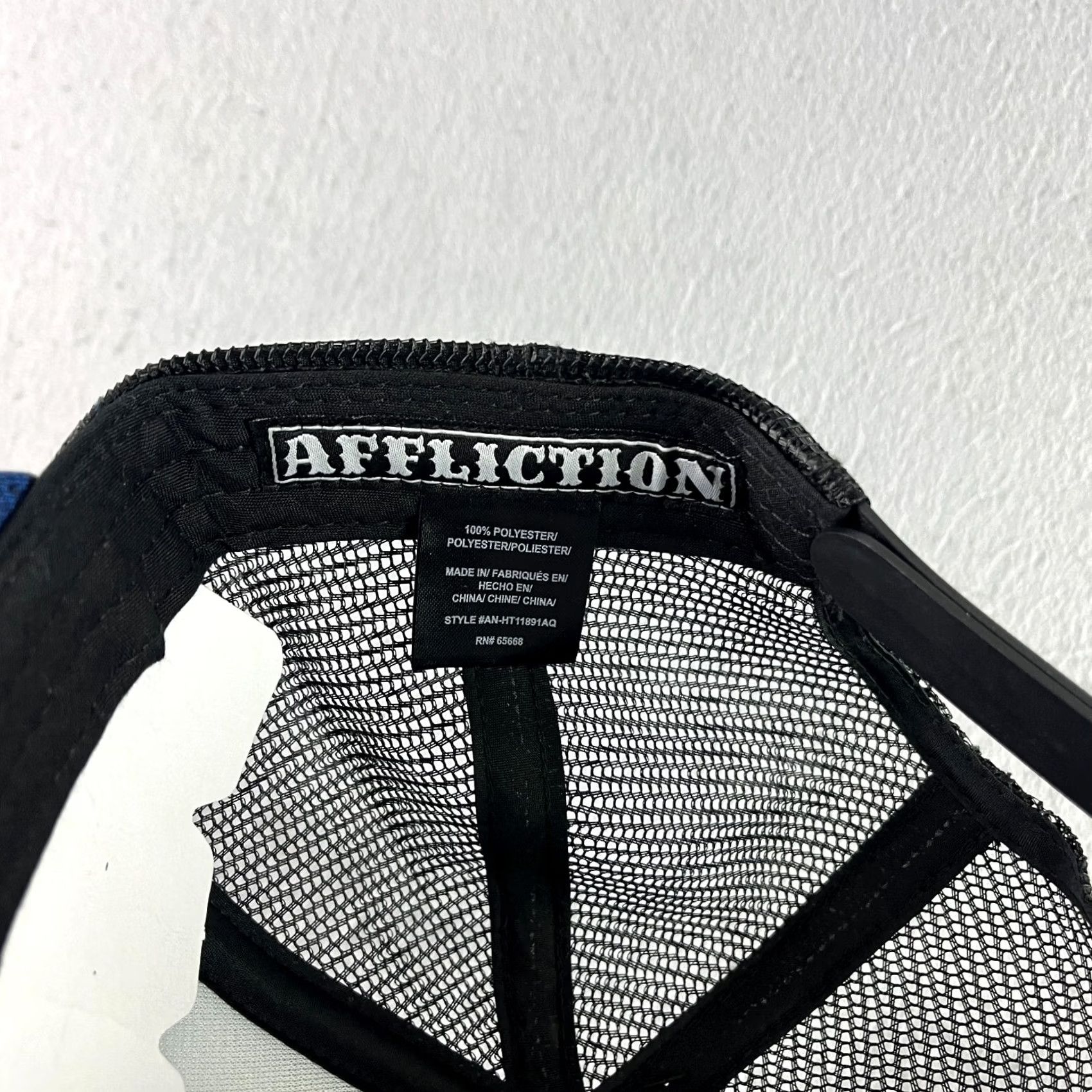 Affliction Affliction Hat Blue Black Trucker Adjustable Snapback Embroidered Adult NEW Cap Mens One Size Style: Trucker Hat Color: Blue Size ONE SIZE - 6 Thumbnail