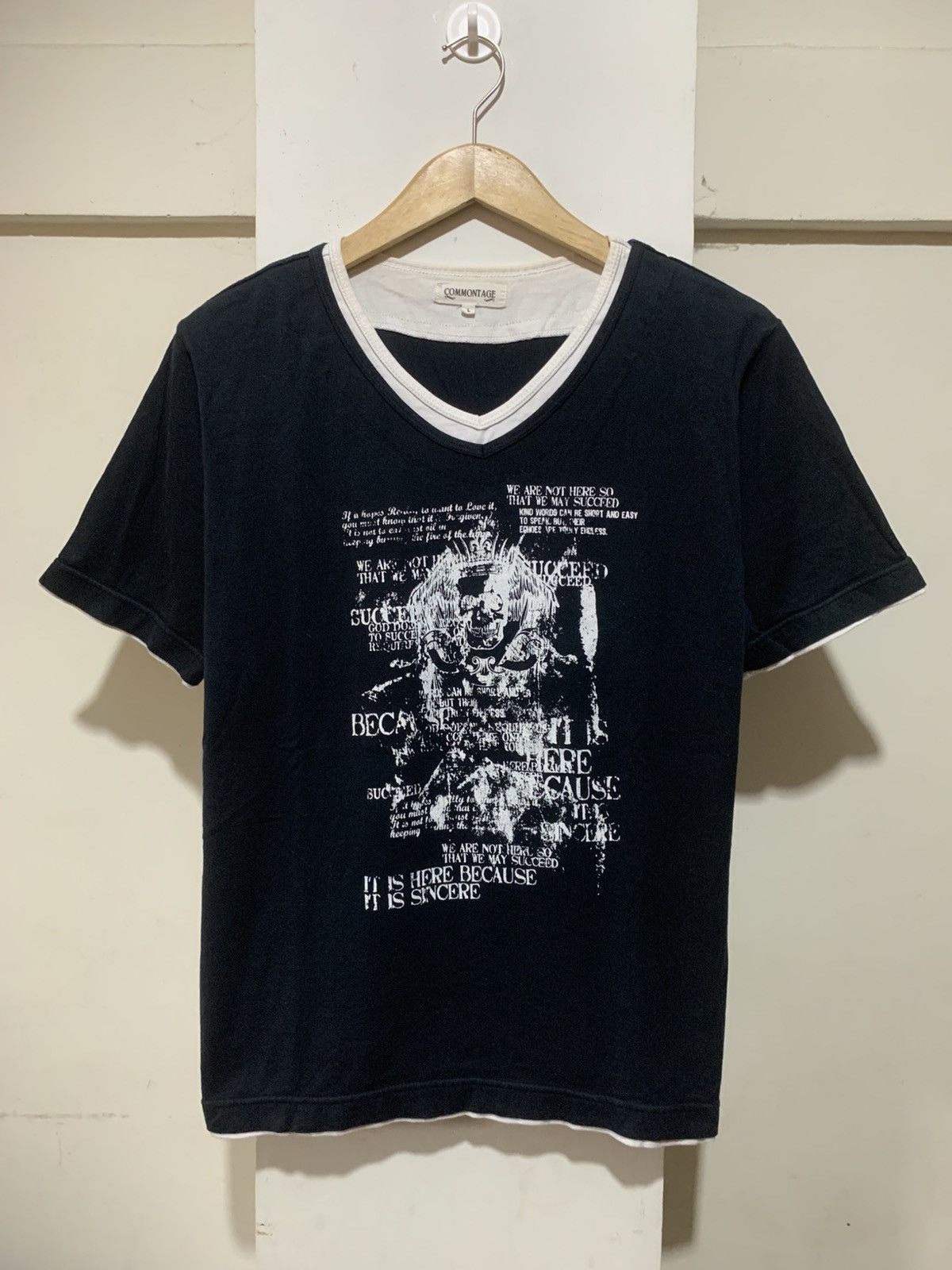 Le Grande Bleu (L.G.B.) Japanese Commontage Poem Double Layer Tee Shirt Size US L / EU 52-54 / 3 - 1 Thumbnail