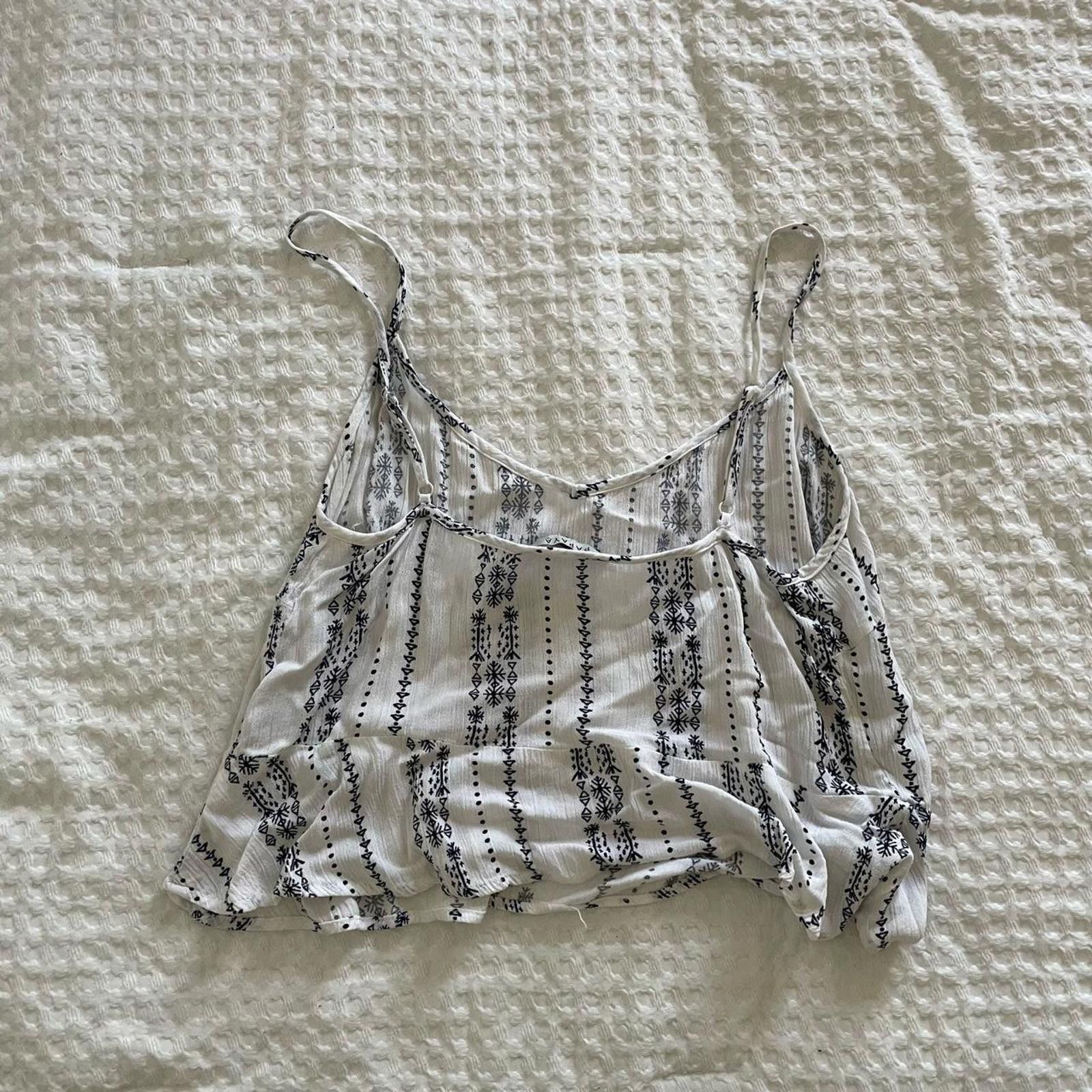 Designer Papaya white and blue striped tank top Size S / US 4 / IT 40 - 3 Thumbnail