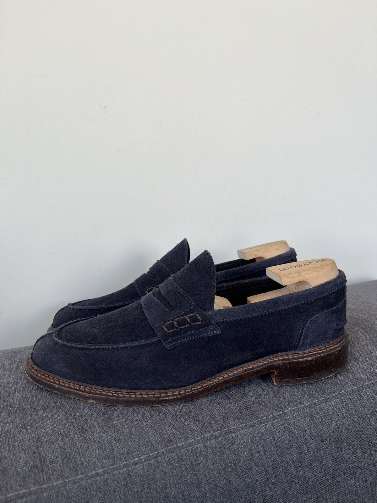 Tricker's Tricker's Adam Blue Suede Penny Loafers | Grailed