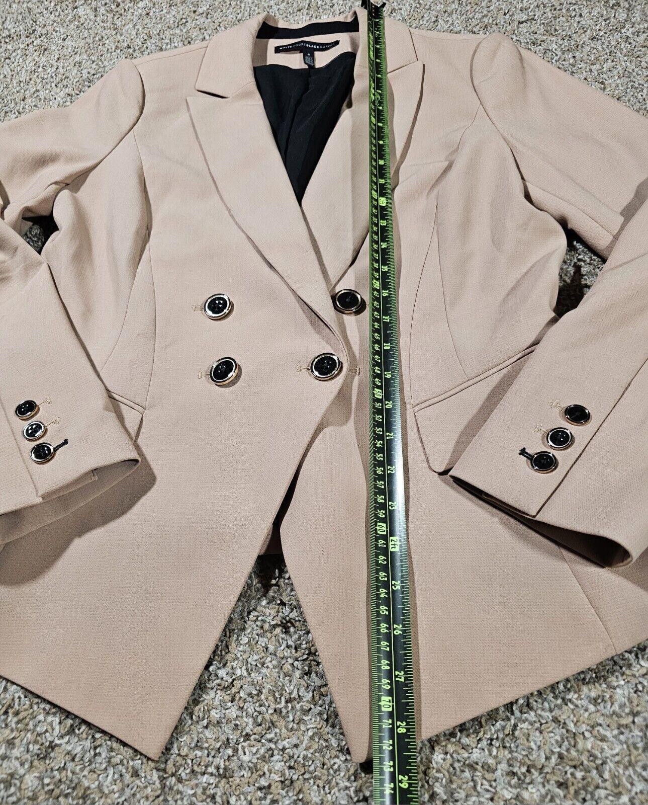 Designer White House Black Market Double Breasted Trophy Blazer Tan 8 Size M / US 6-8 / IT 42-44 - 4 Thumbnail