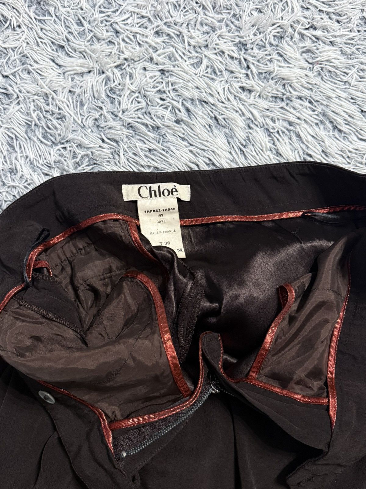 Chloe Vintage Chloe Straight Trousers pants wide leg brown Size 25" / US 0 / IT 36 - 12 Thumbnail
