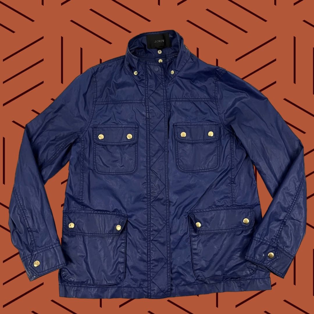 J.Crew VINTAGE J. Crew Downtown Jacket Womens M Blue Waxed Field Chore Military Cargo Y2K Size M / US 6-8 / IT 42-44 - 1 Thumbnail