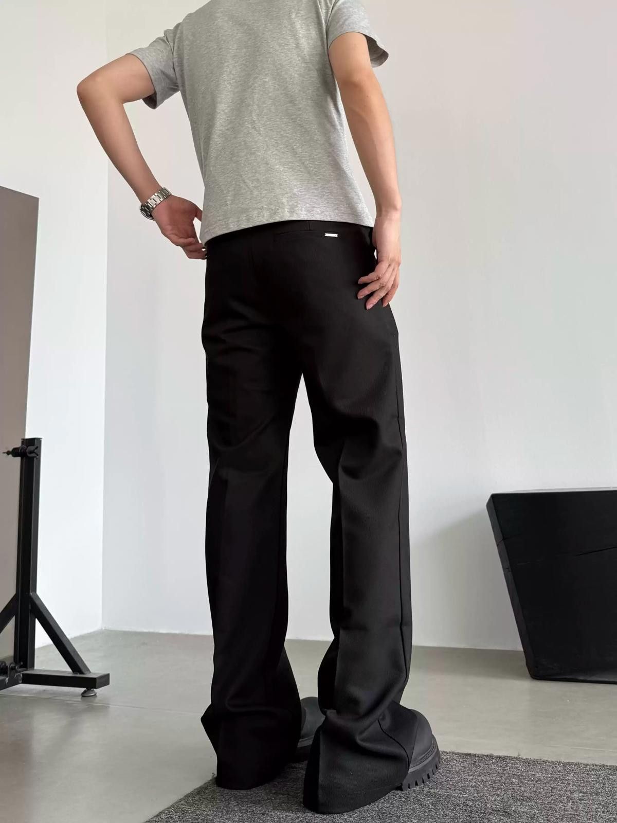 Vintage Black Stacked Flared Pants, Wide Leg Pants Size US 32 / EU 48 - 4 Thumbnail