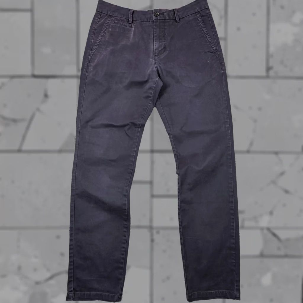 Vintage Perk Chino Pants 31x30 Blue Slim Fit Stretch Tapered Cotton Twill Khaki Pants Mens Size US 31 - 1 Thumbnail
