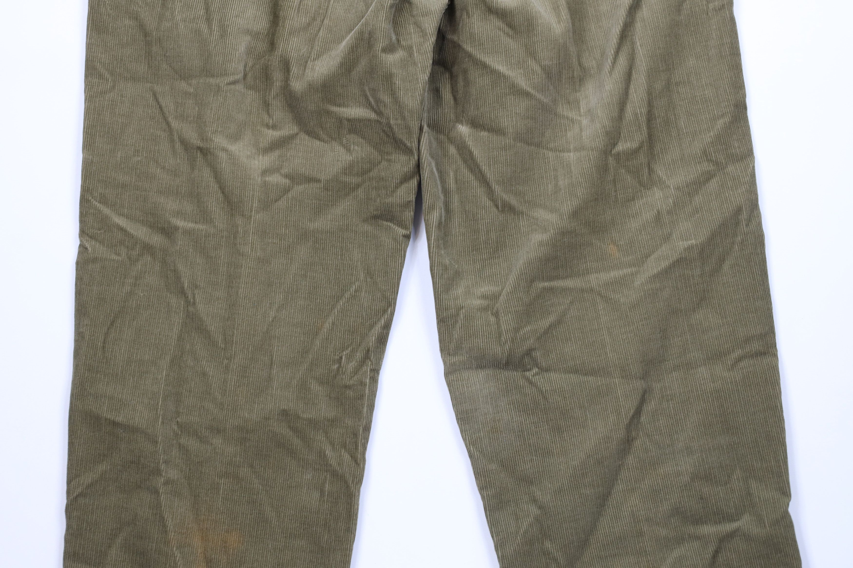 Ralph Lauren Vintage 90s Ralph Lauren Wide Leg Corduroy Chino Pants Green Size US 34 / EU 50 - 12 Thumbnail