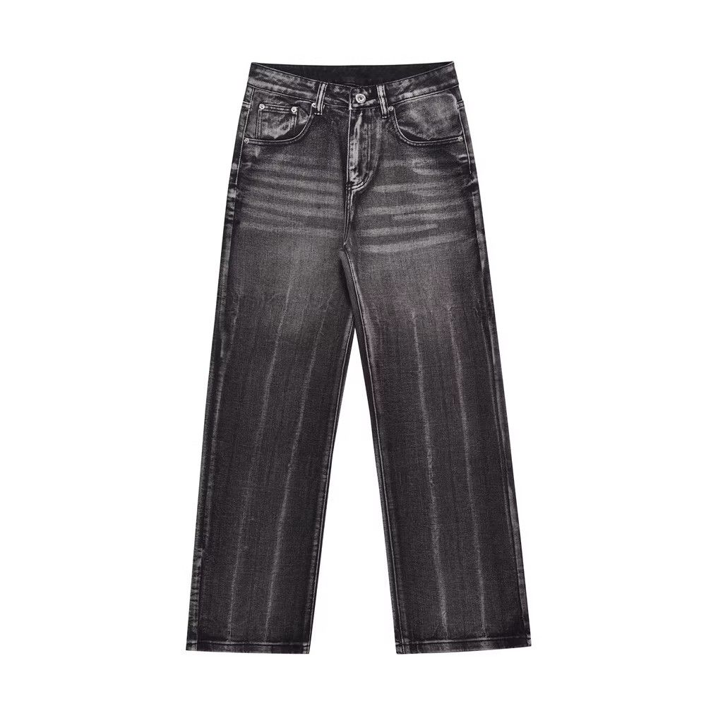 Japanese Brand × Jean Distressed washed punk retro casual loose wide-leg jeans Size US 32 / EU 48 - 1 Thumbnail