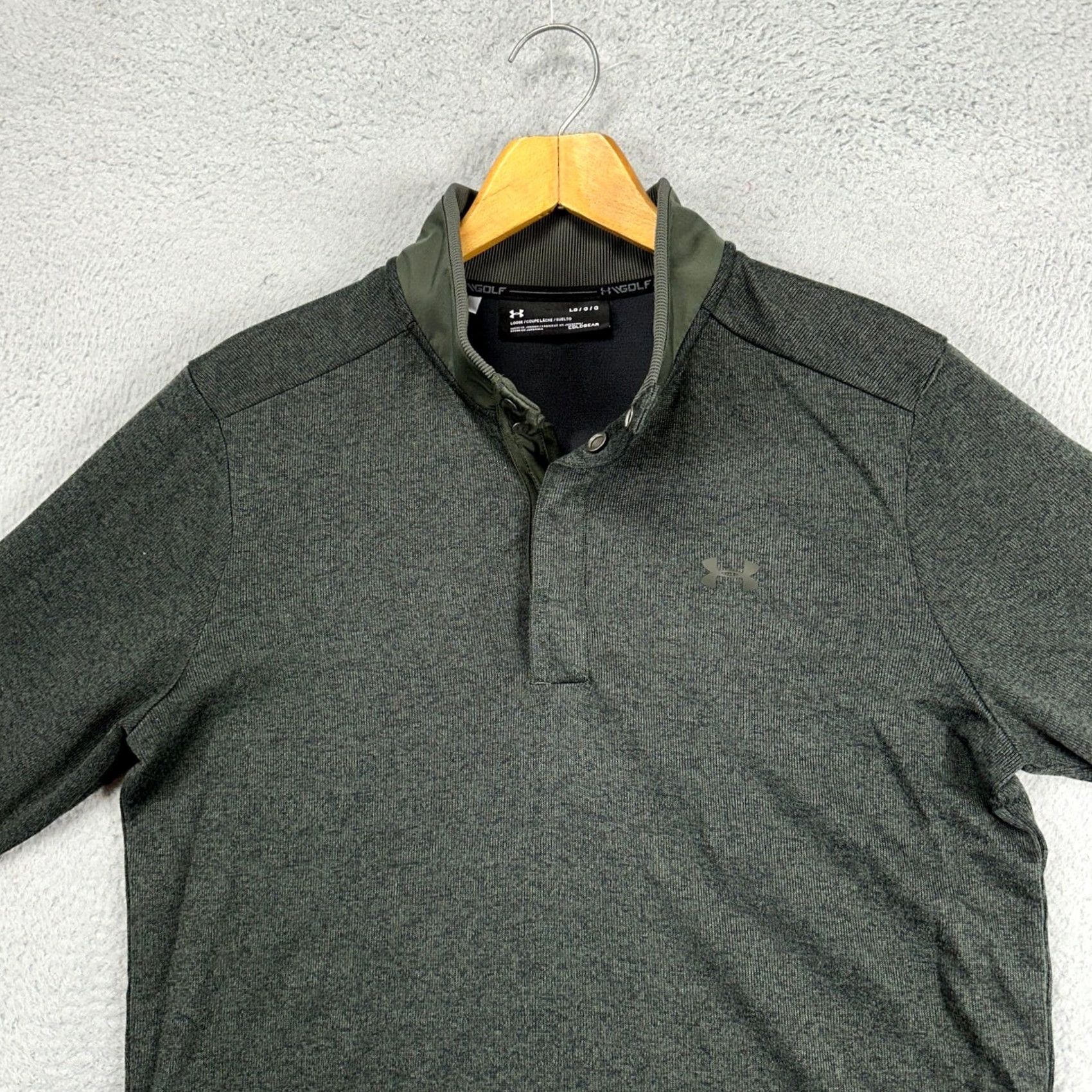 Under Armour Under Armour Storm Golf Pullover Sweatshirt Mens Large Grey Quarter Snap Logo Casual Outdoor Zip Mock Neck Breathable 1/4 Zip Size US L / EU 52-54 / 3 - 2 Thumbnail