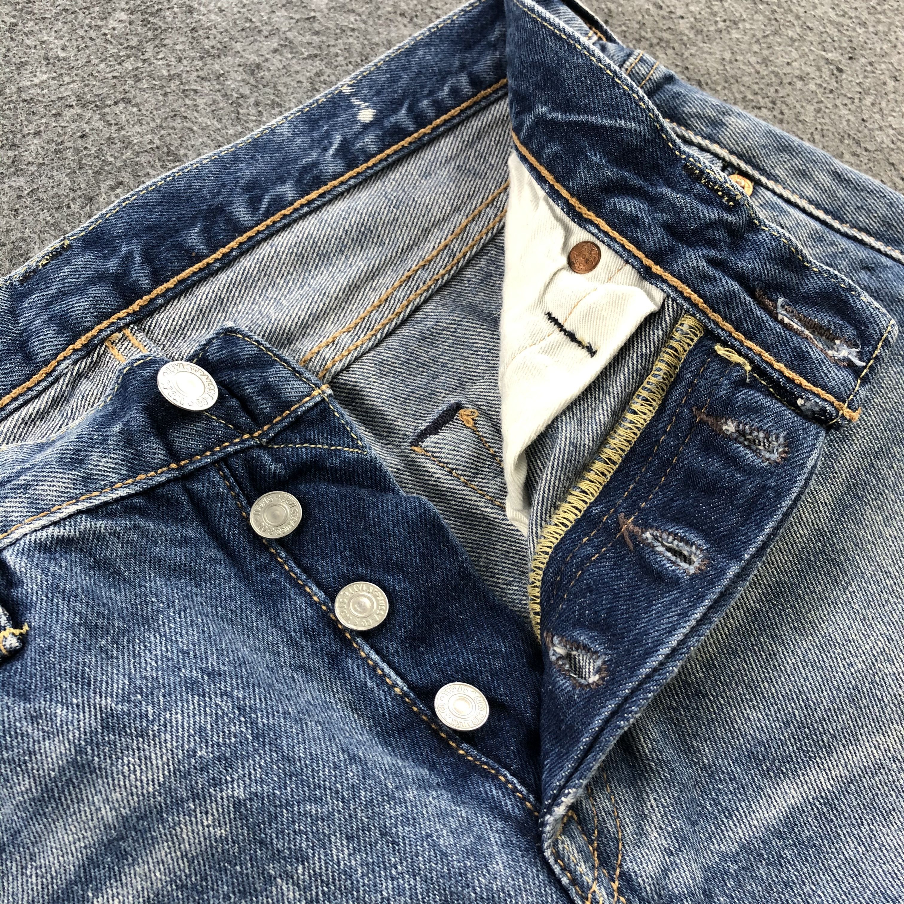 Levi's Distress Levis 501 Jeans-JM838 Size US 31 - 7 Thumbnail