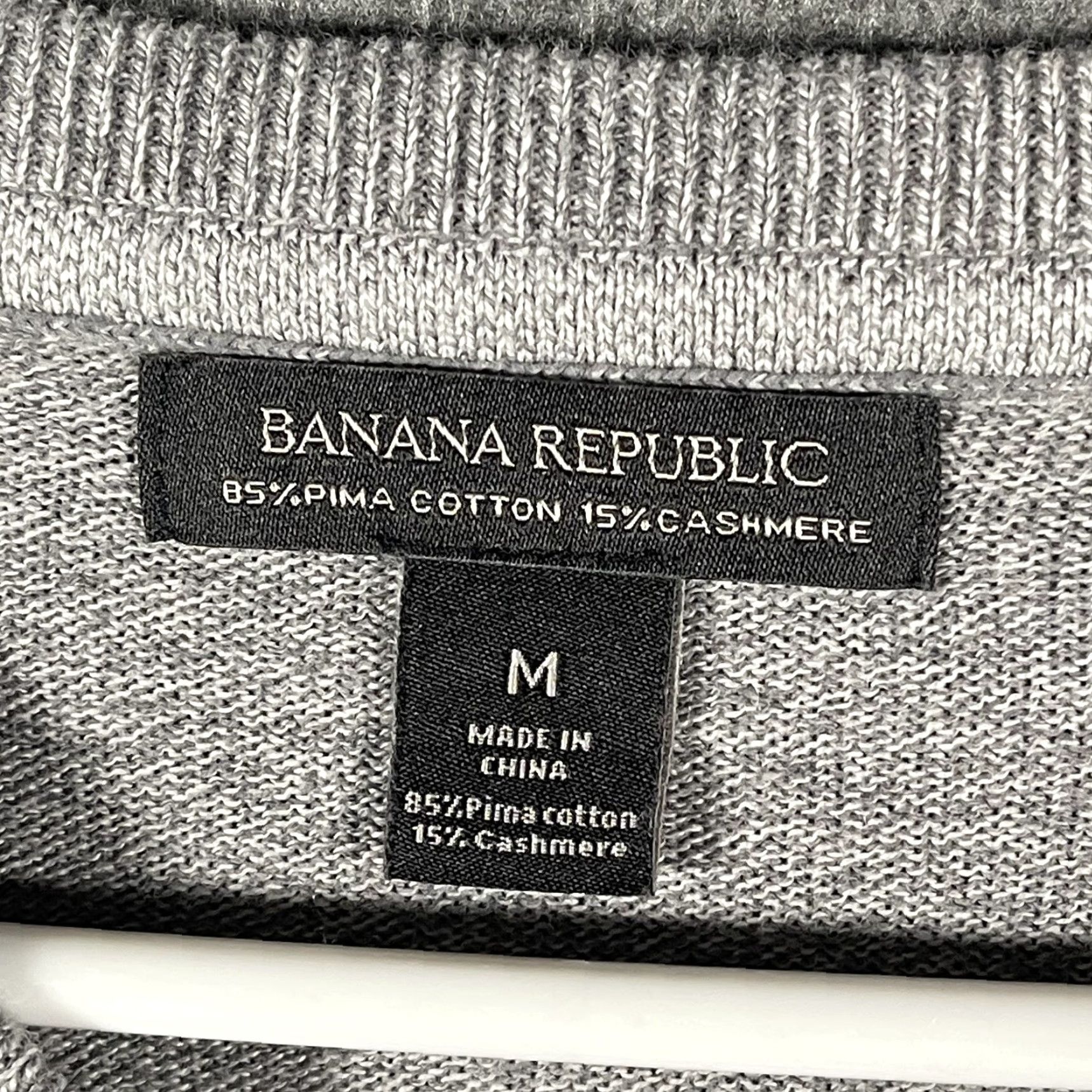 Banana Republic Banana Republic Sweater Mens Medium Gray V-Neck Pima Cotton Cashmere Knit Size US M / EU 48-50 / 2 - 4 Thumbnail