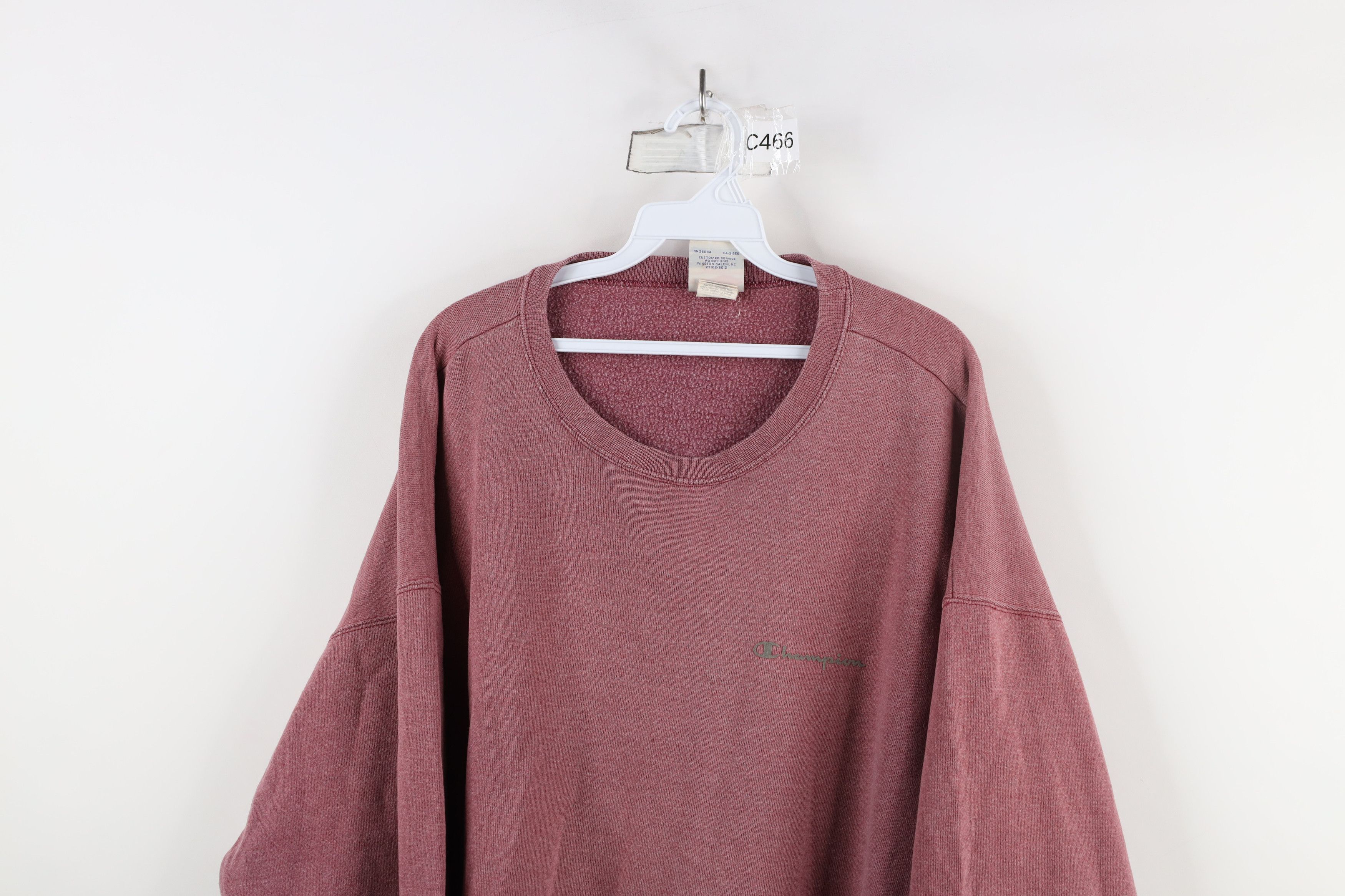 Champion × Vintage Vintage 90s Champion Spell Crewneck Sweatshirt Heather Red Size US XL / EU 56 / 4 - 2 Thumbnail