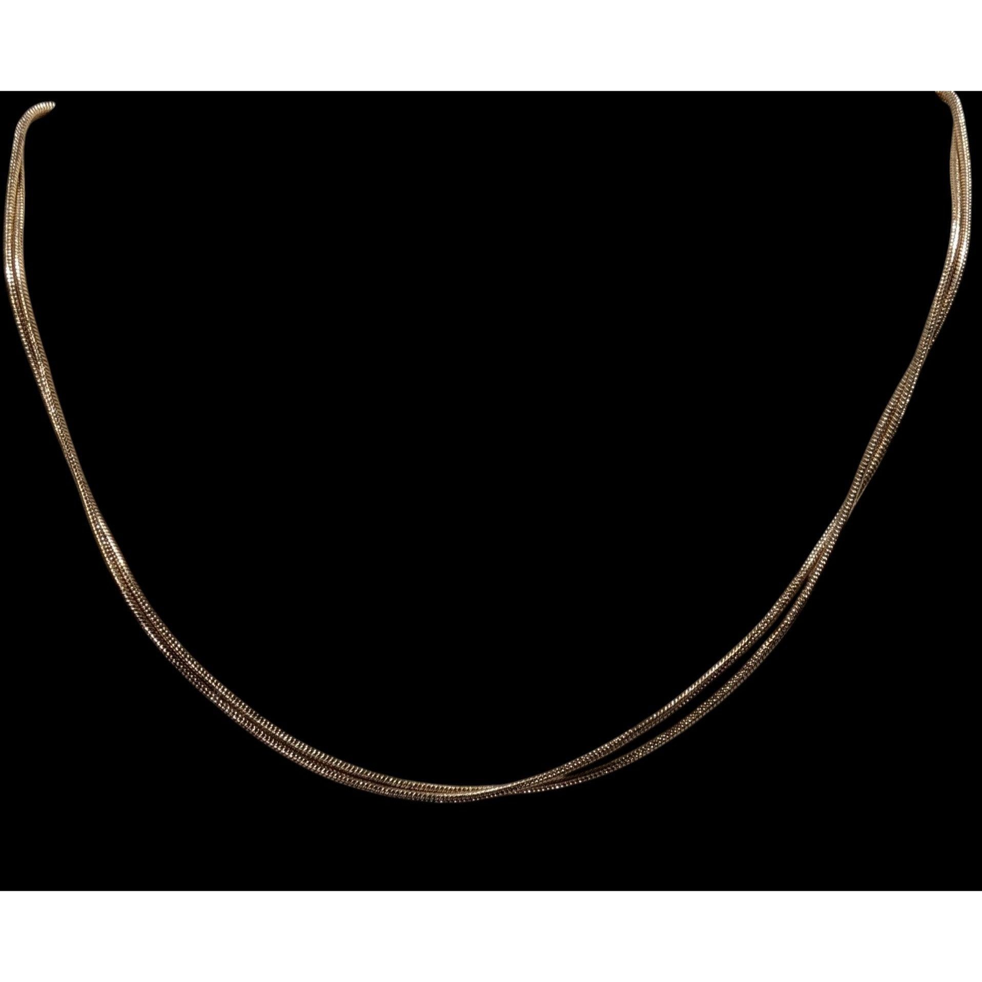 Other Trendy Elegant Gold Tone Snake Chain Double Strand Necklace Size ONE SIZE - 4 Thumbnail