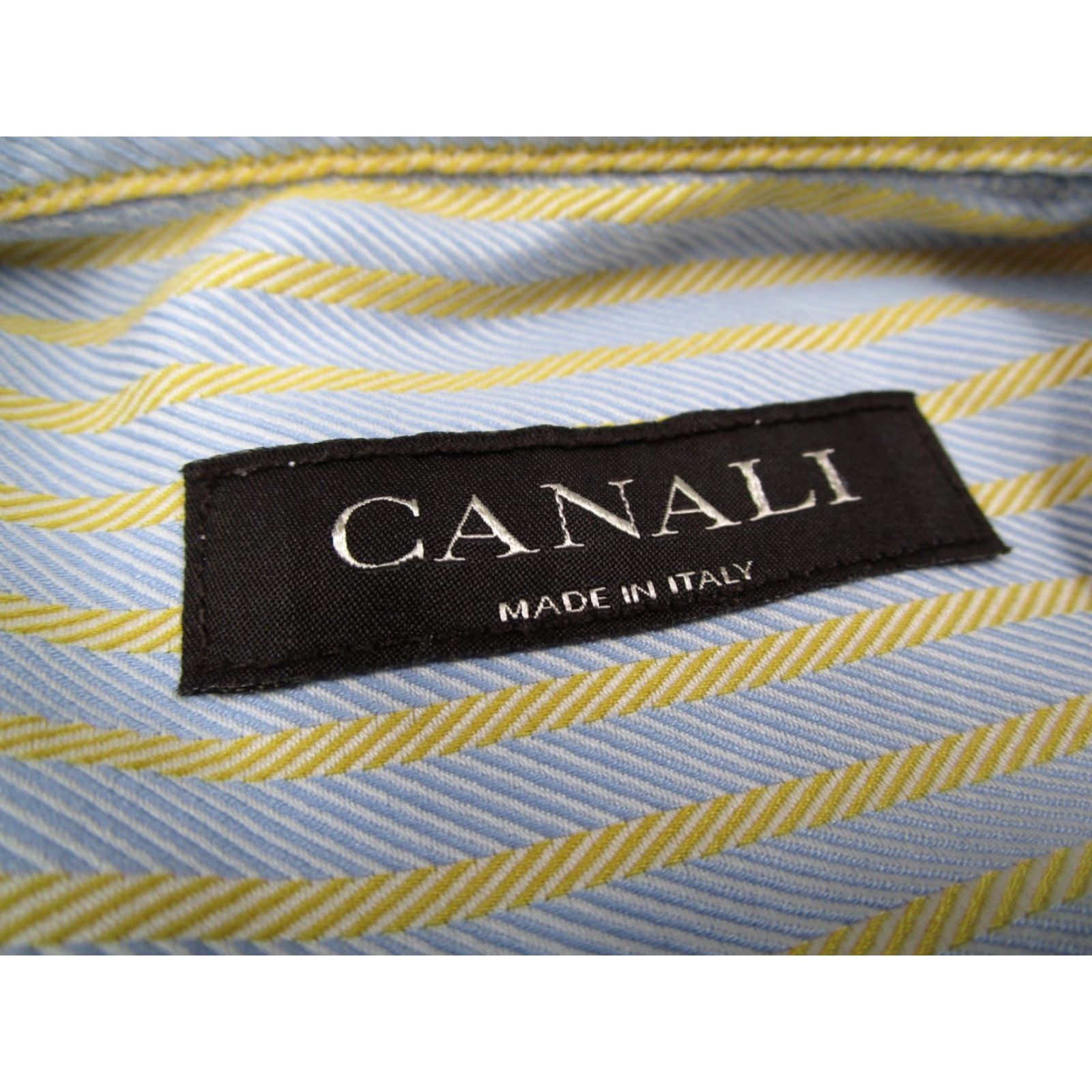 Canali Canali Shirt Men Large Blue Striped Button-Down Long Sleeve Textured Cotton Classic Preppy Mens Size US L / EU 52-54 / 3 - 3 Thumbnail