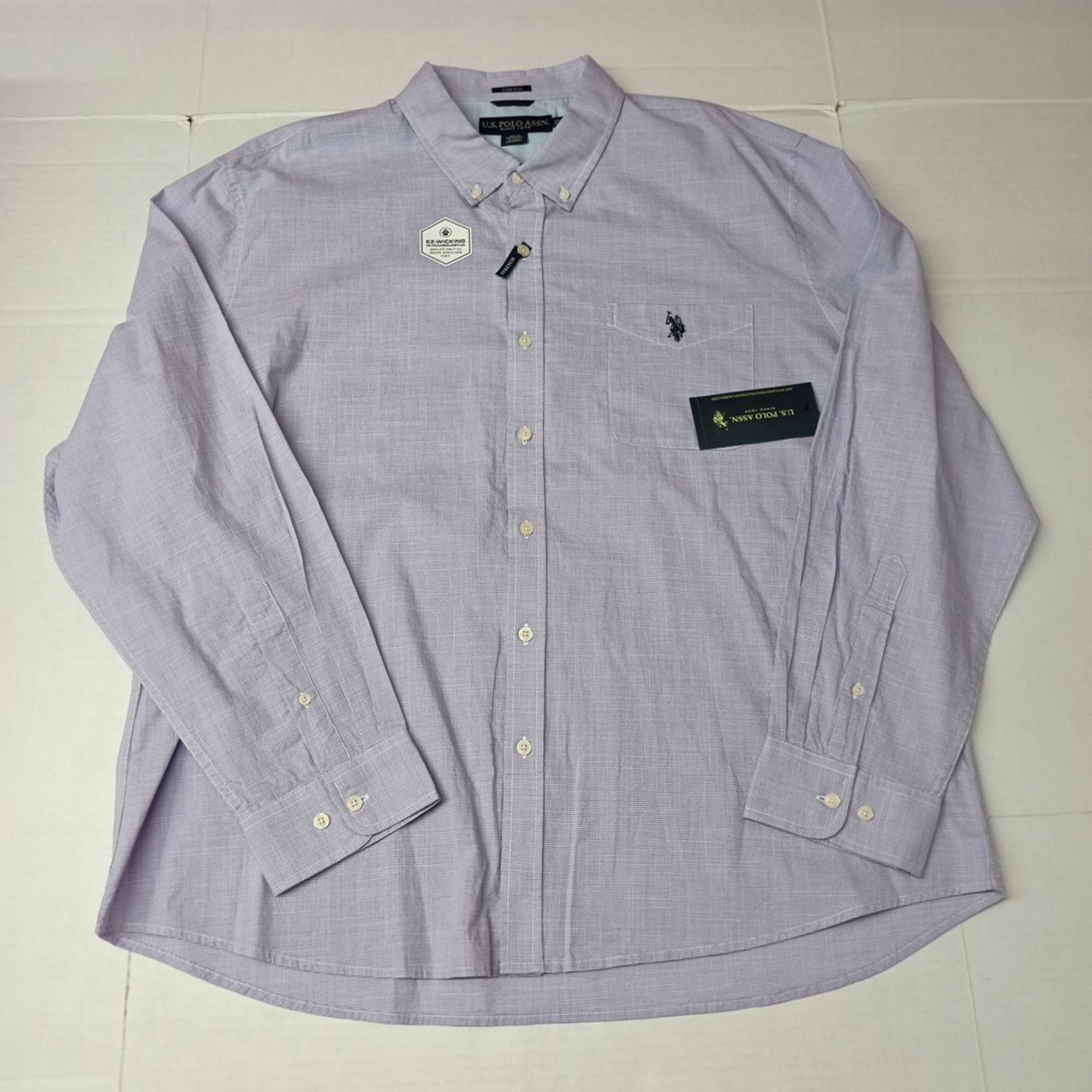 U.S. Polo Assn. U.S. Polo Assn. Woven Shirt Men's 3XL Violet Trail Checkered Size US XXL / EU 58 / 5 - 1 Thumbnail