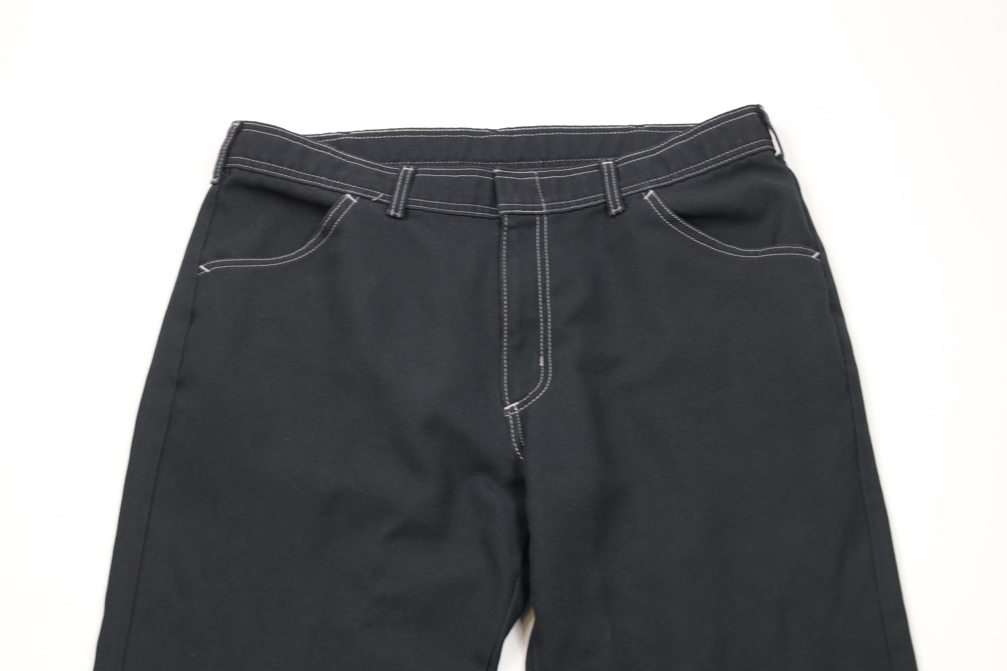 Vintage Vintage 70s Streetwear Flared Wide Leg Chino Pants Black USA Size US 34 / EU 50 - 2 Thumbnail