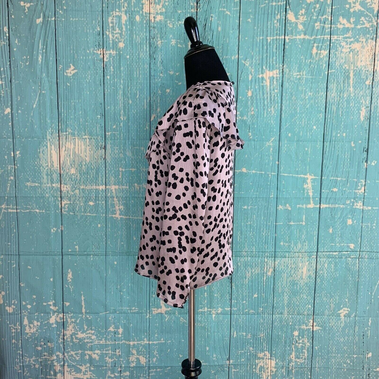 Topshop Topshop Animal Print Ruffle Across Blouse Size 2 Size XS / US 0-2 / IT 36-38 - 6 Thumbnail