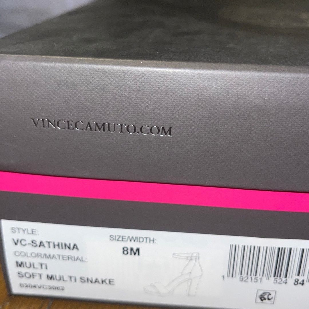 Vince Camuto Vince Camuto Snakeskin Sathina Ankle Strap Platform Heel 8 Size US 8 / IT 38 - 8 Thumbnail