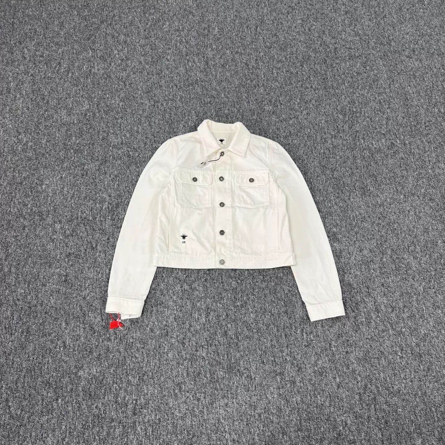 Dior Dior White Denim Jkt 36 Back Floral & Bee Embroidery Size XS / US 0-2 / IT 36-38 - 3 Thumbnail