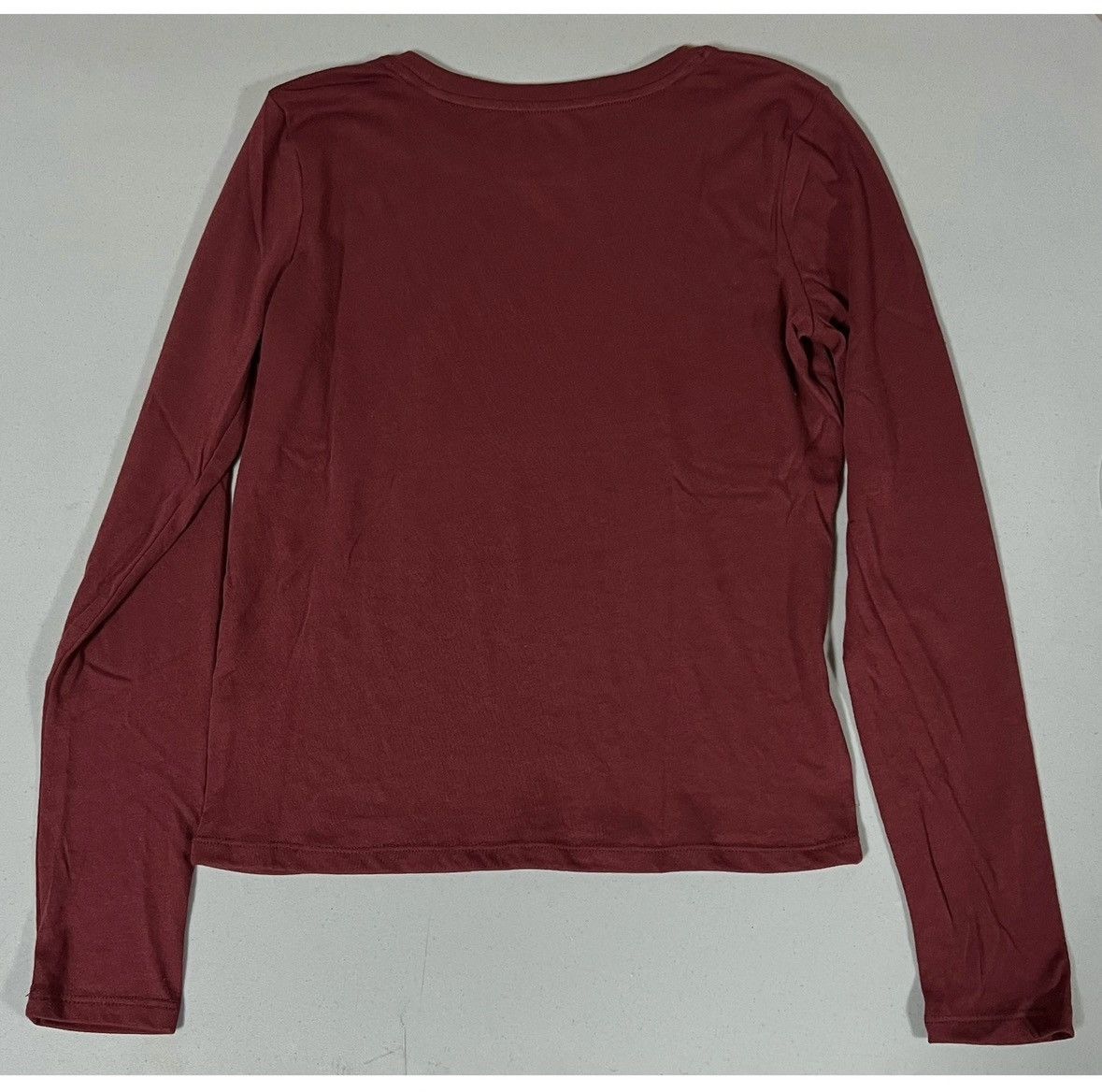 Sonoma Red Solid Long Sleeve Crewneck T-Shirt Top Blouse Tee XS ♥️✨ Size XS / US 0-2 / IT 36-38 - 6 Thumbnail