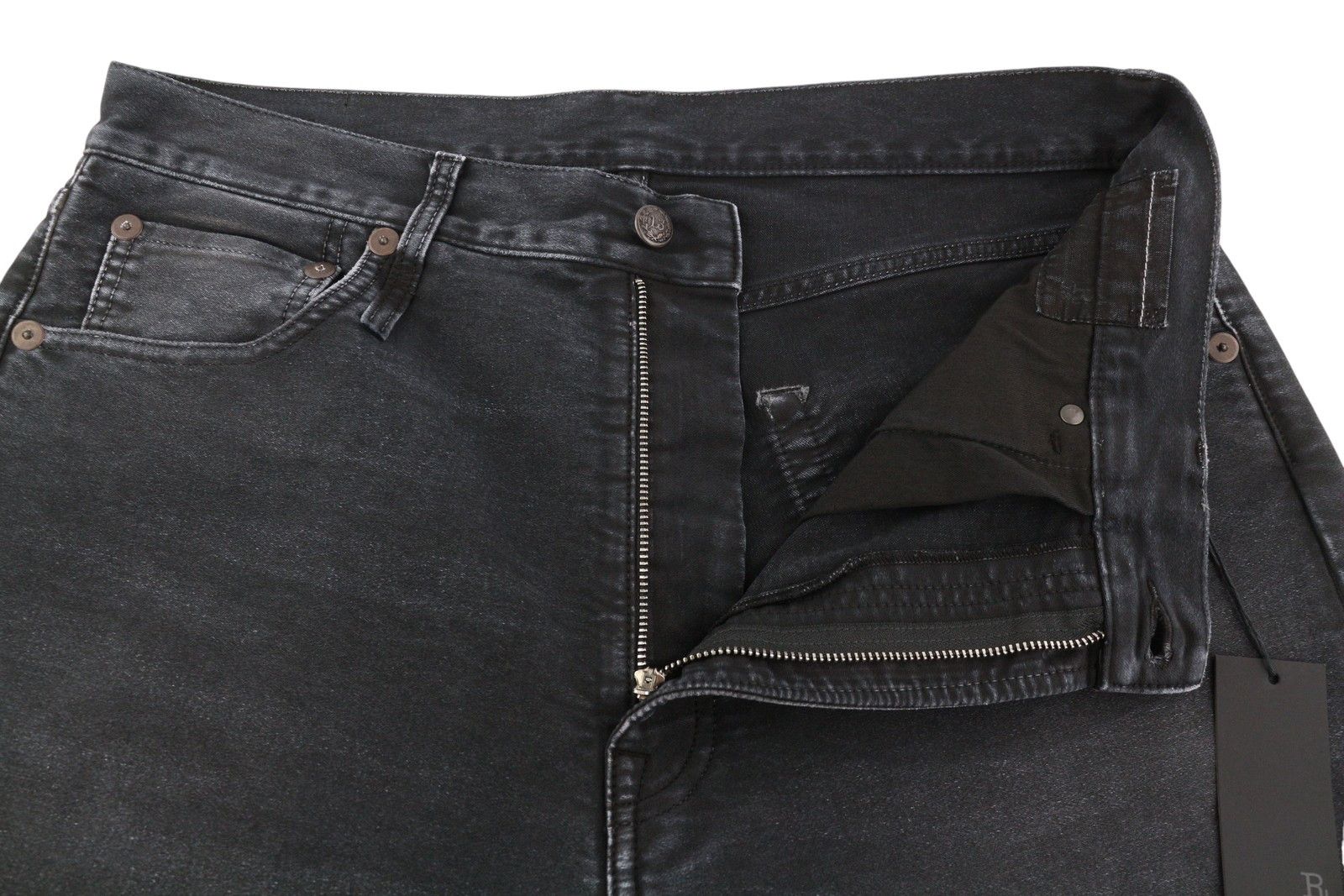 R13 X-BF 30 Black Garment Dyed Moleskin Faded Ankle FW25 86629 Size 30" / US 8 / IT 44 - 4 Thumbnail