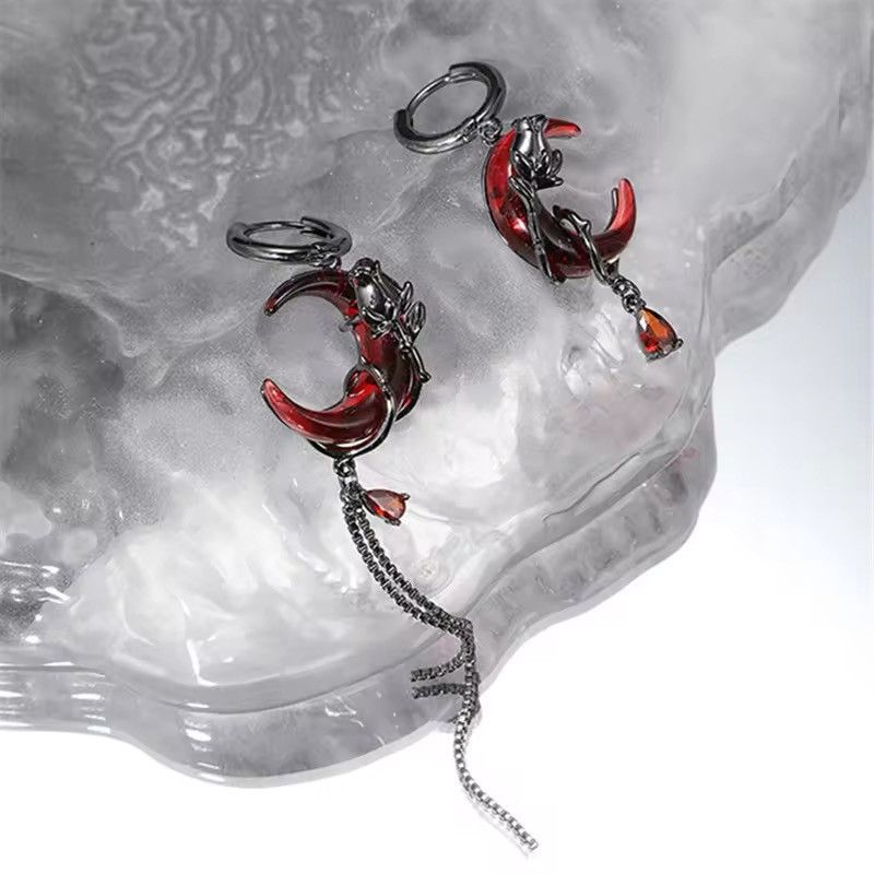 Other Red Moon Rose Crystal Drop Pendant Earrings Size ONE SIZE - 7 Thumbnail
