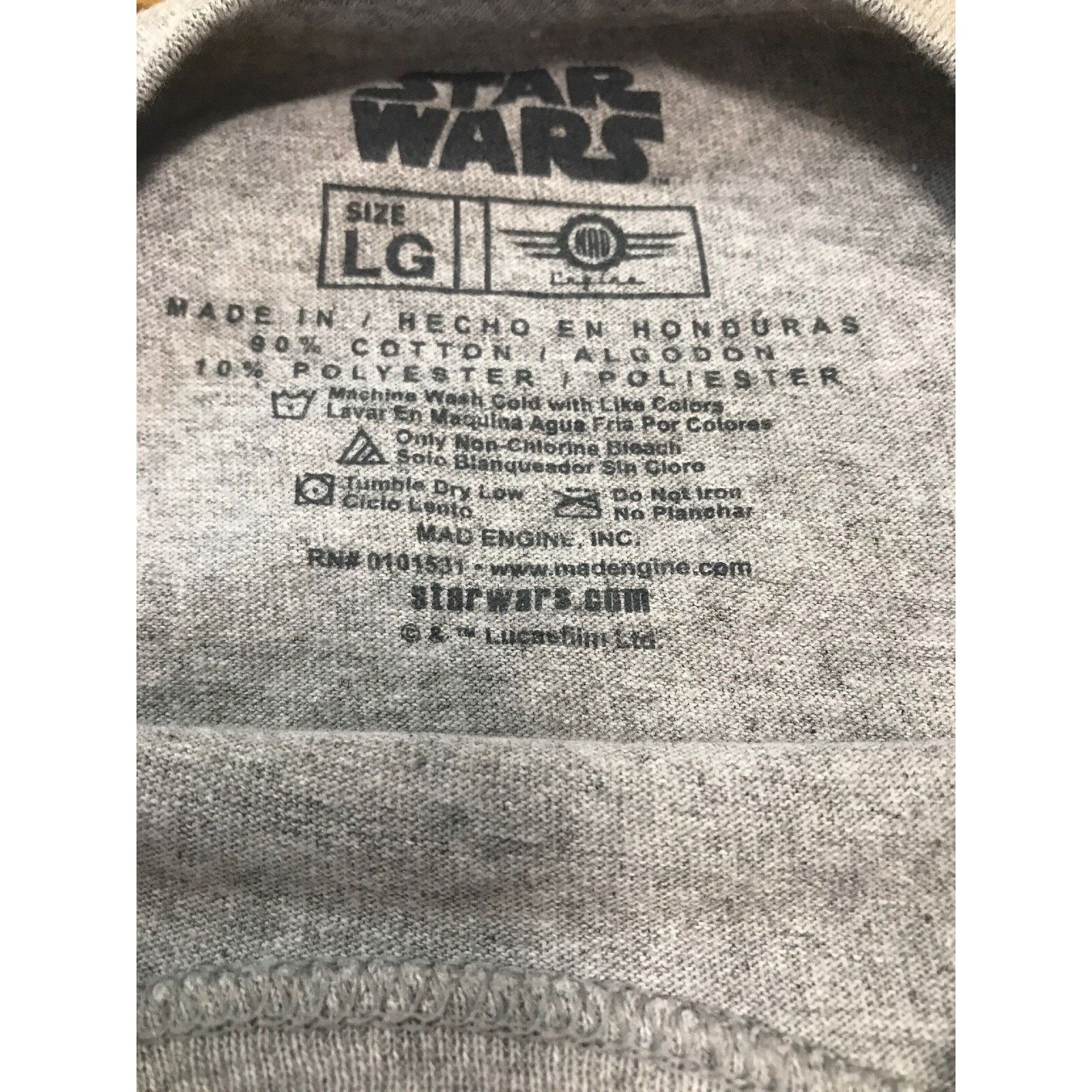 Star Wars Star Wars Under Construction Mens T-Shirt Size L Gray Cotton Size US L / EU 52-54 / 3 - 4 Thumbnail