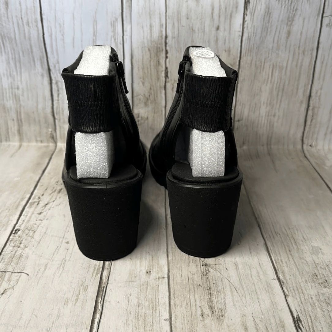 Ecco Ecco Freja Black Wedge Sandal Open Toe Zip Women's 7 Leather Size US 7 / IT 37 - 5 Thumbnail