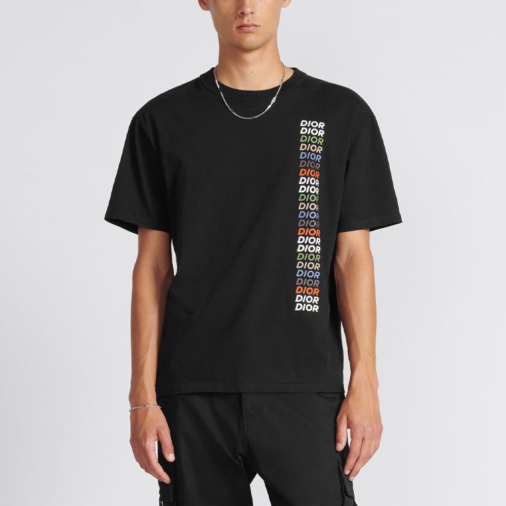 Dior 2018 Dior Homme Atelier Men's Logo-printed Black T-shirt