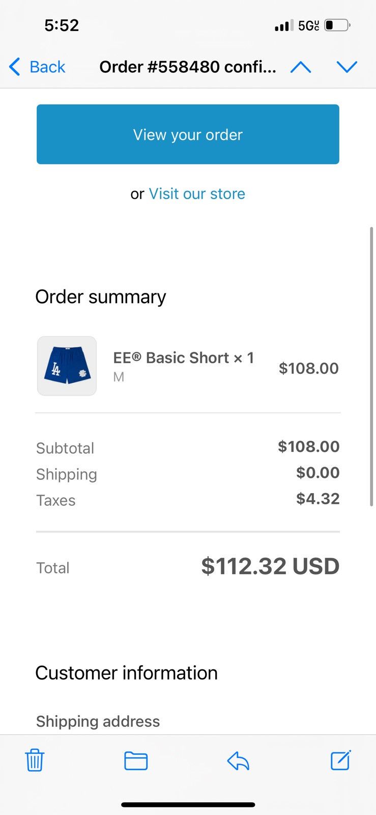 Eric Emanuel Eric Emanuel blue LA Dodgers shorts medium Size US 30 / EU 46 - 2 Thumbnail
