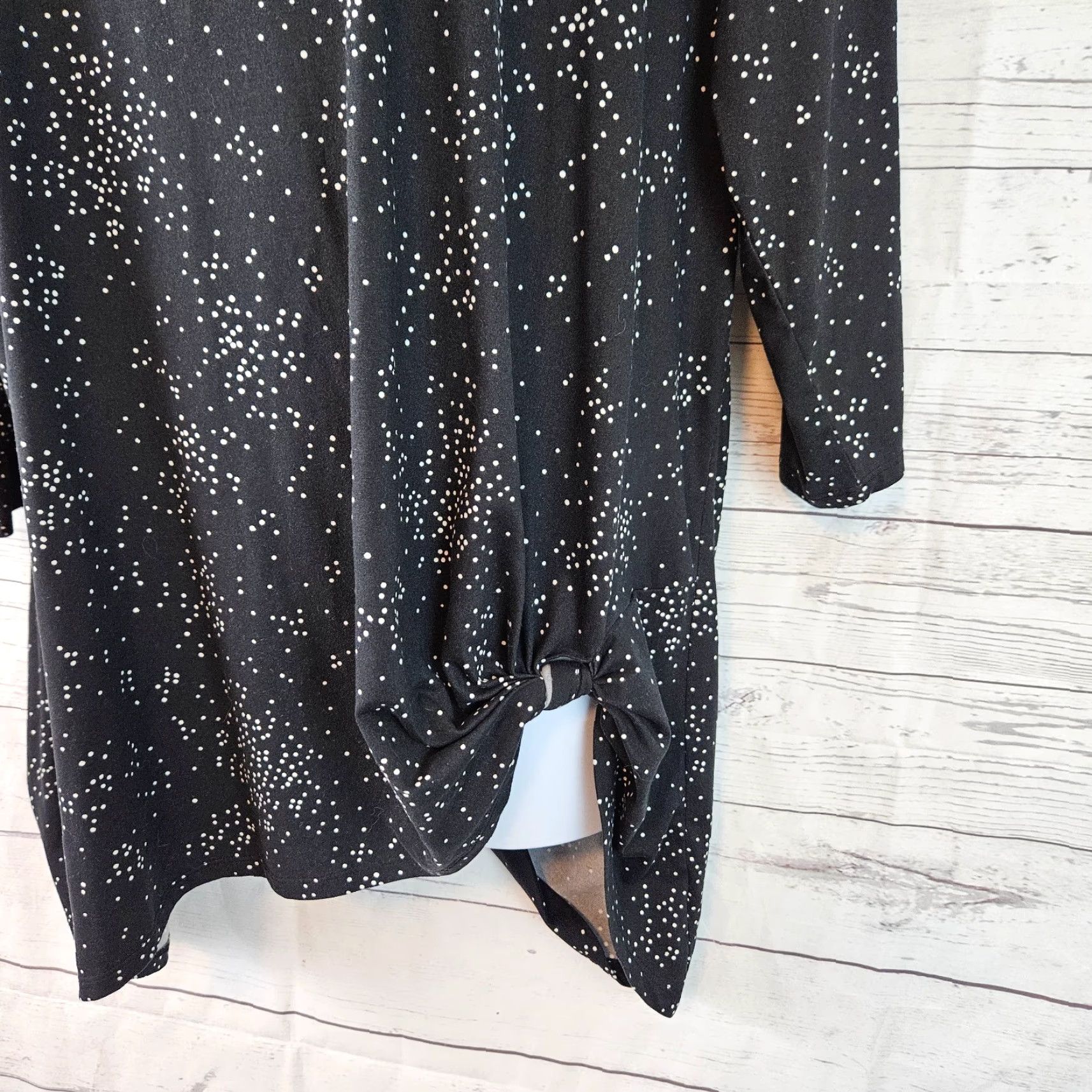 Vintage Lane Bryant Womens Tunic Top 22/24 Black White 3/4 Sleeve Blouse Shirt Womens Plus Size 22 Size 3XL / US 20-22 - 3 Thumbnail