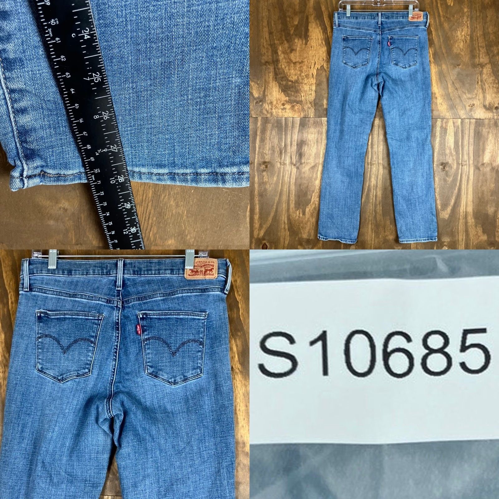 Levi's Signature Levi Strauss Womens Jeans Blue Denim Mid Rise Slim Straight Stretch 31 Size 24" / US 00 / IT 34 - 8 Thumbnail