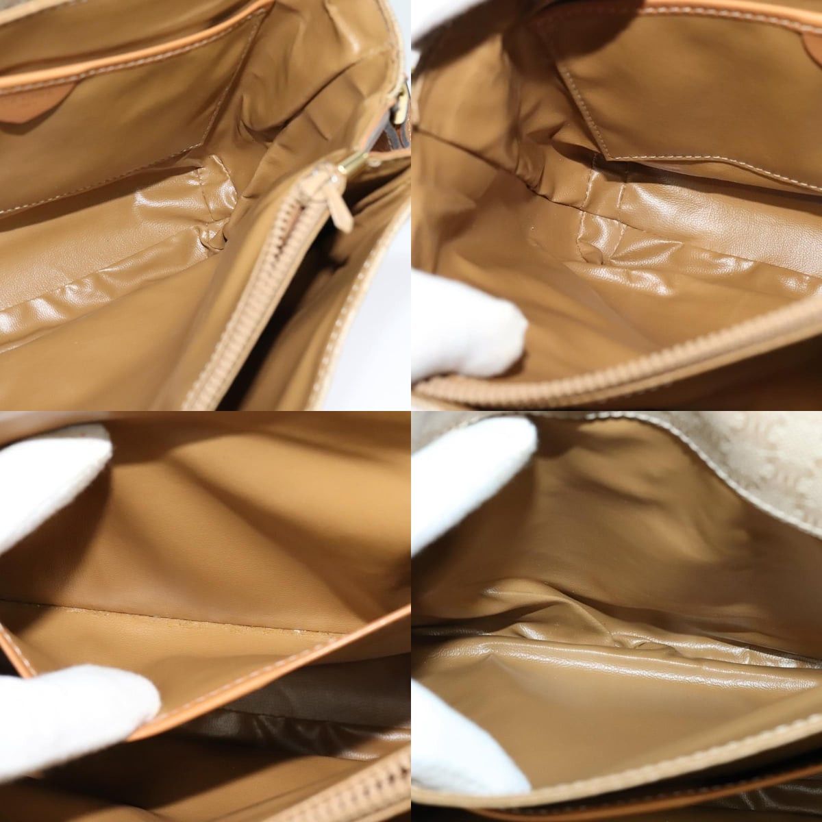 Celine CELINE Macadam Canvas Shoulder Bag Beige Gold Size ONE SIZE - 12 Thumbnail