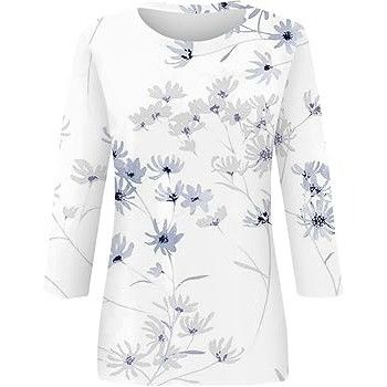 Other CCC Long Sleeve Floral Round Neck Cotton Blouse Elegant Desi Size L / US 10 / IT 46 - 2 Thumbnail