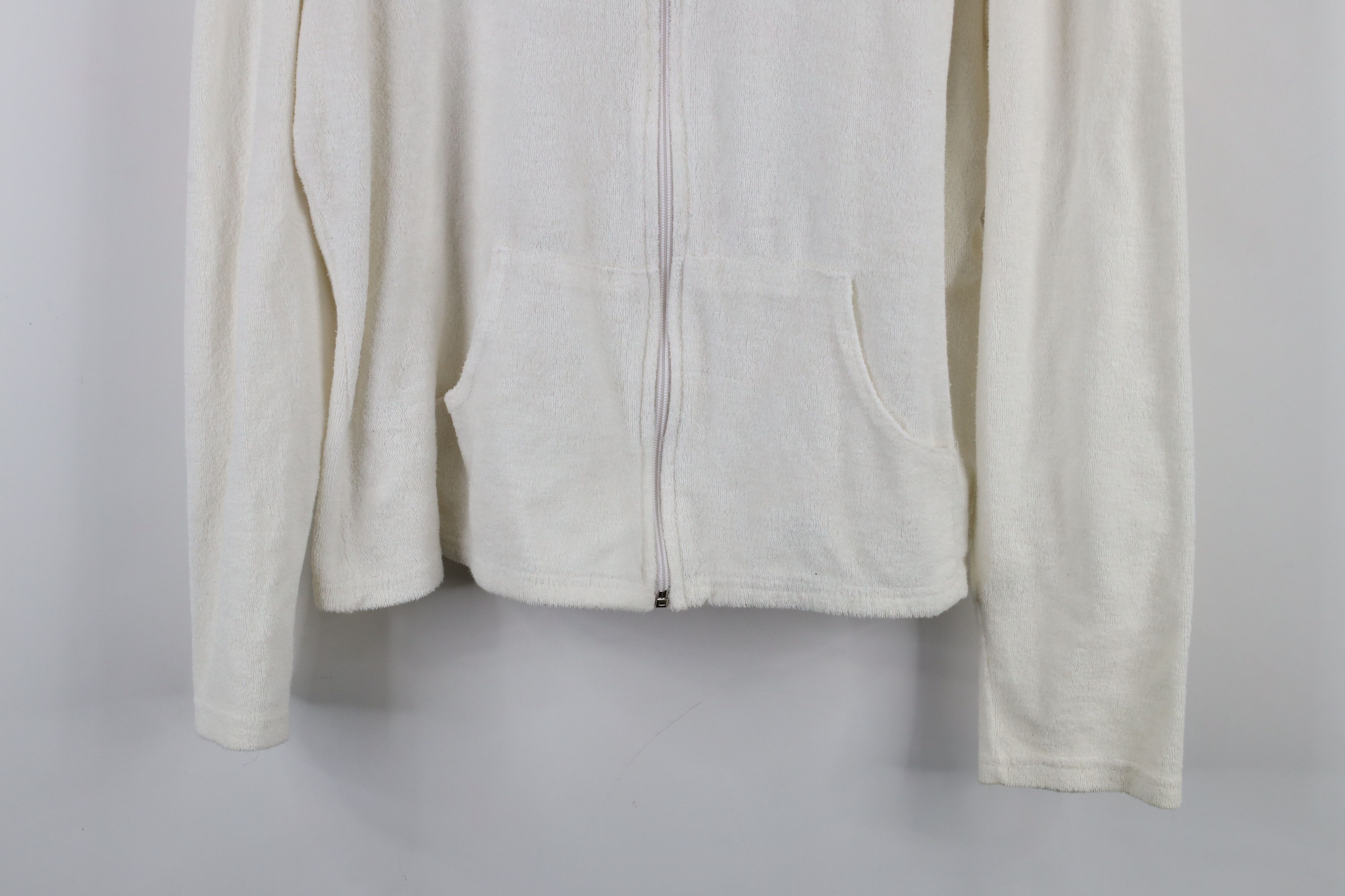 Vintage Vintage 90s Y2K Babydoll Terry Cloth Hoodie White USA Size XL / US 12-14 / IT 48-50 - 3 Thumbnail