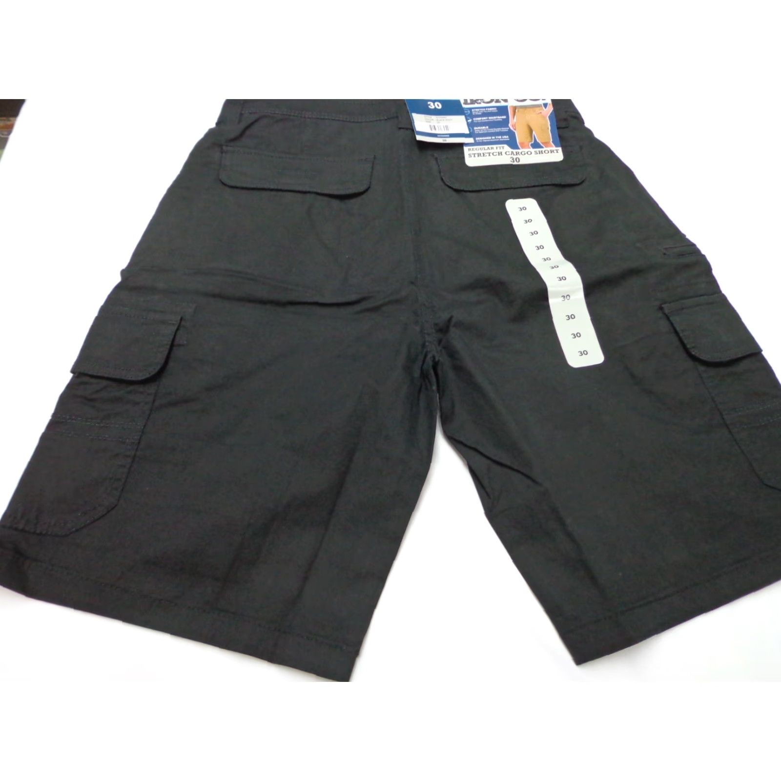 CO Iron Co Cargo Shorts Regular Fit Cotton Blend Black Soot Size 30 Stretch Men's Casual Workwear Travel Modern Cargo Short Size US 30 / EU 46 - 3 Thumbnail