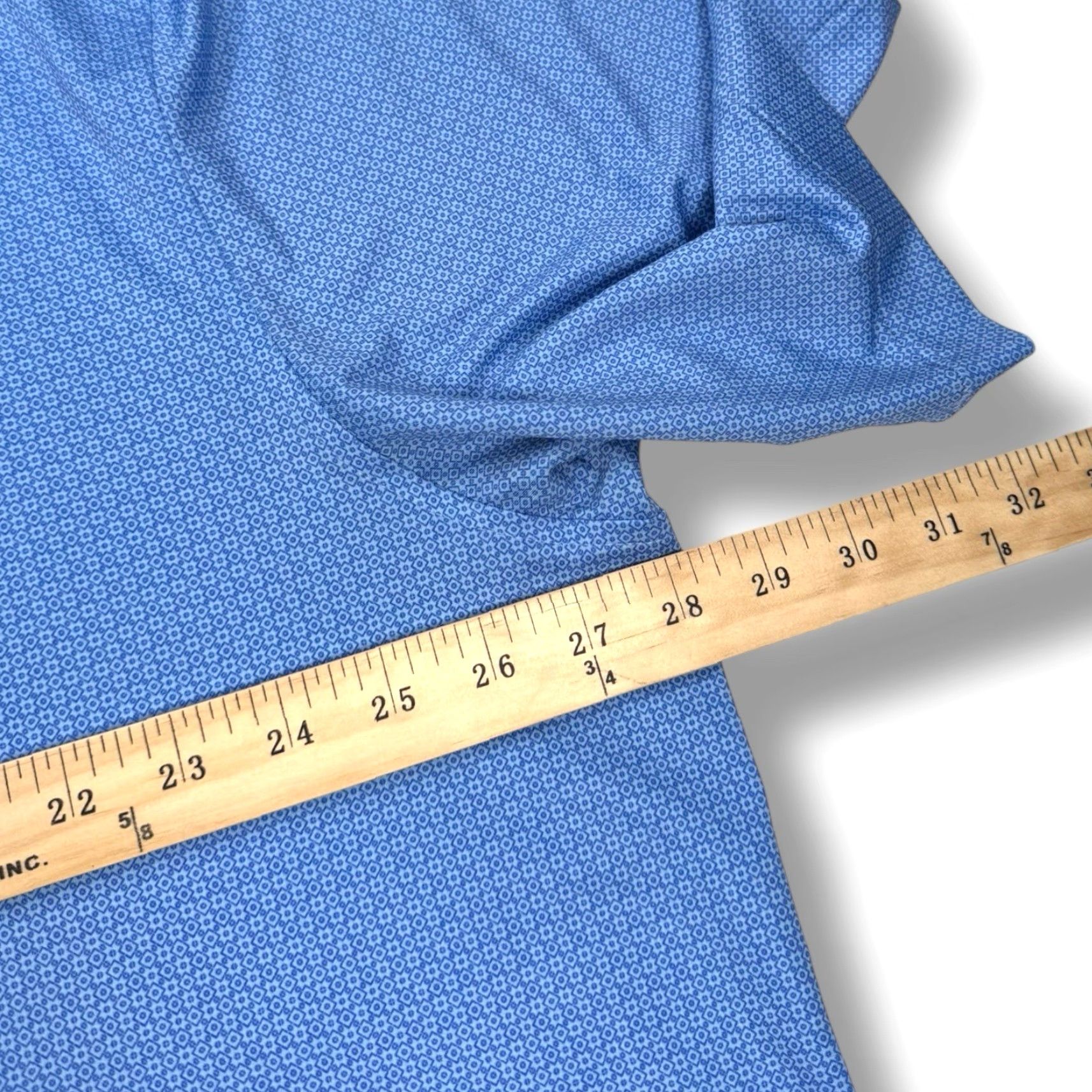 Peter Millar Summer Comfort Golf Polo Shirt Mens XXL Blue Geometric Short Sleeve Collared Polo 2XL Regular Mens