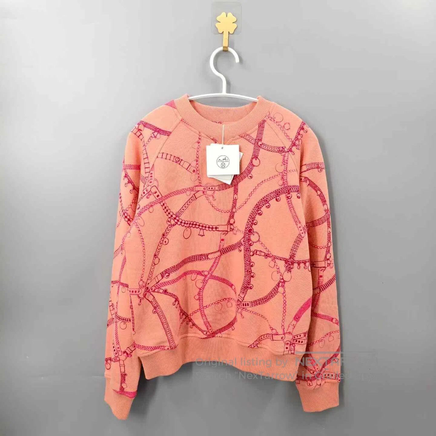 Hermes Hermes Pink Chain Print Sweatshirt| Size XXS / US 00 / IT 34 - 1 Thumbnail