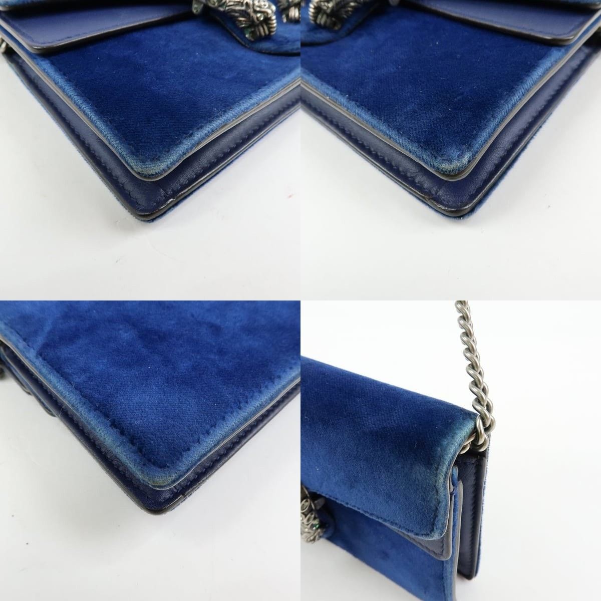 Gucci Gucci Dionysus Mini Shoulder Bag Velvet Blue Size ONE SIZE - 4 Thumbnail