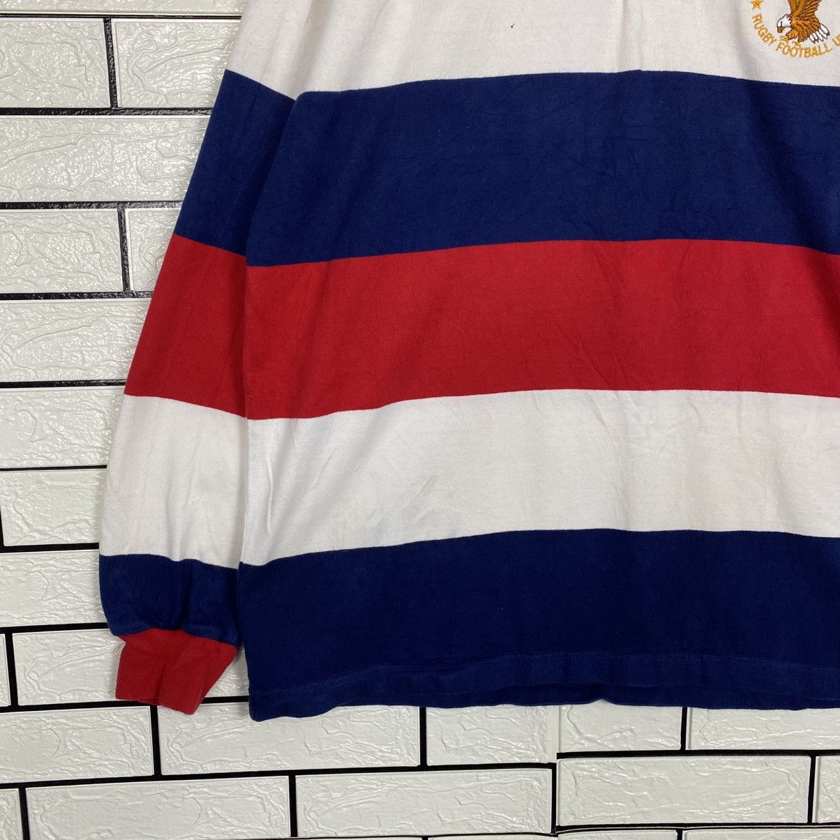 Japanese Brand 📌Vintage Polo Rugby Collar Striped Design Lands' End Size US L / EU 52-54 / 3 - 5 Thumbnail