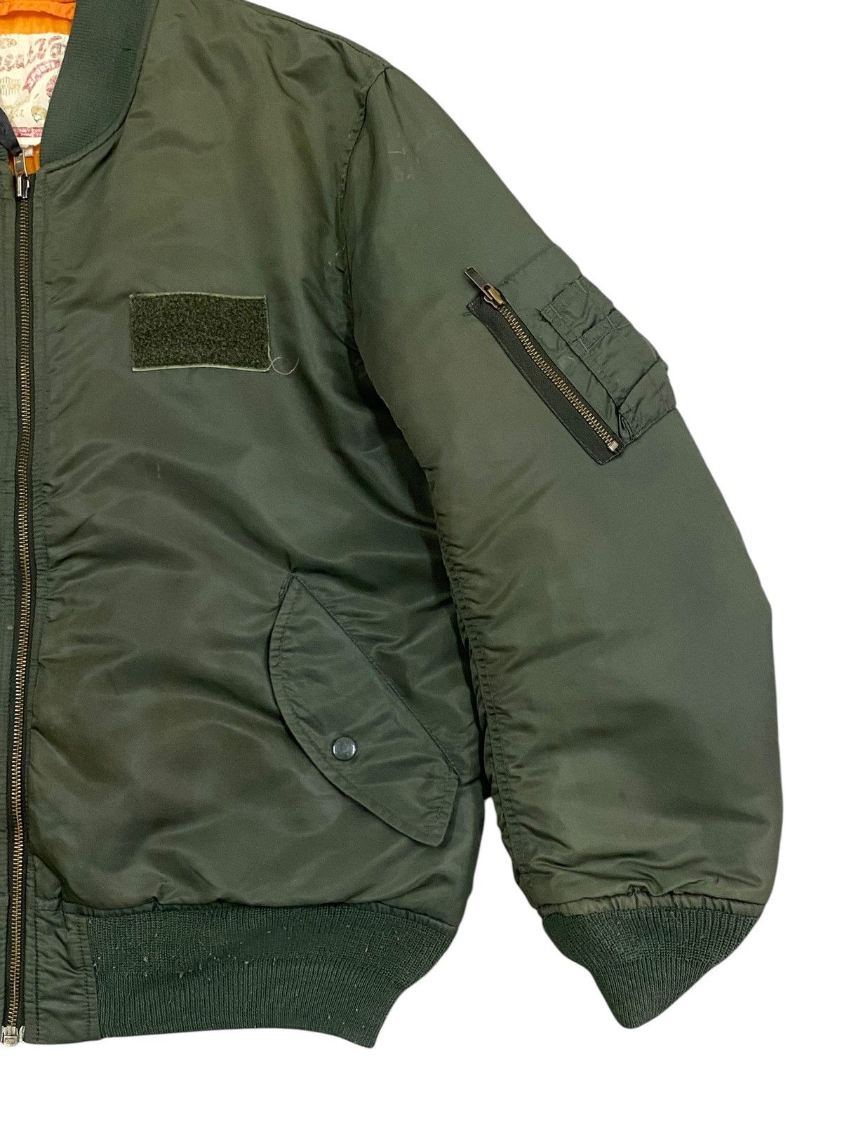 Vintage Vintage Military Style MA-1 Bomber Jacket – Olive Green Size US L / EU 52-54 / 3 - 3 Thumbnail