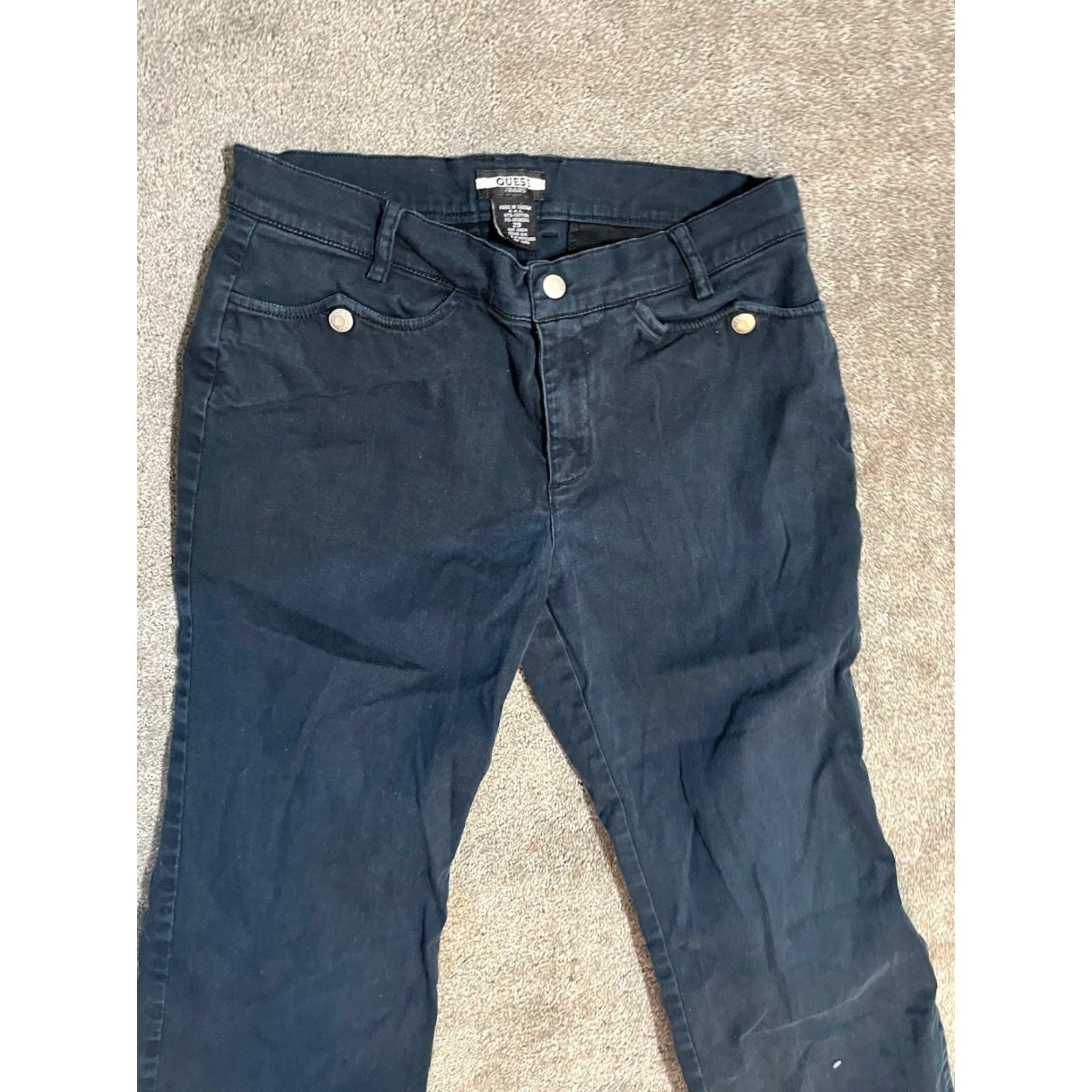 Guess VINTAGE GUESS Women Jeans Blue Straight Leg 29 Regular Mid-Rise Lightweight 29 In. Mens/Girls/Womens (choose appropriate end) Size 29" - 2 Thumbnail