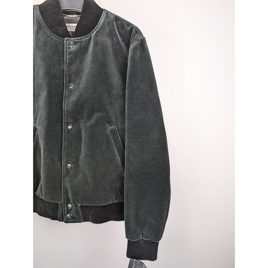 Saint Laurent Paris o1rshd1 Teddy College Cotton Jacket in Green Emerald Size US M / EU 48-50 / 2 - 4 Thumbnail
