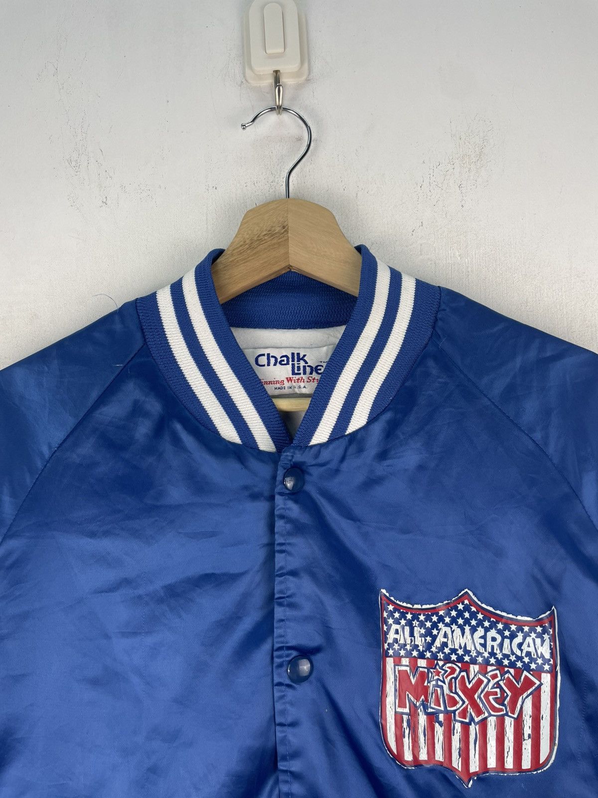 Chalk Line × Disney × Mickey Mouse Vintage 90s Mickey Mouse Satin Bomber Varsity Jacket Size US M / EU 48-50 / 2 - 5 Thumbnail