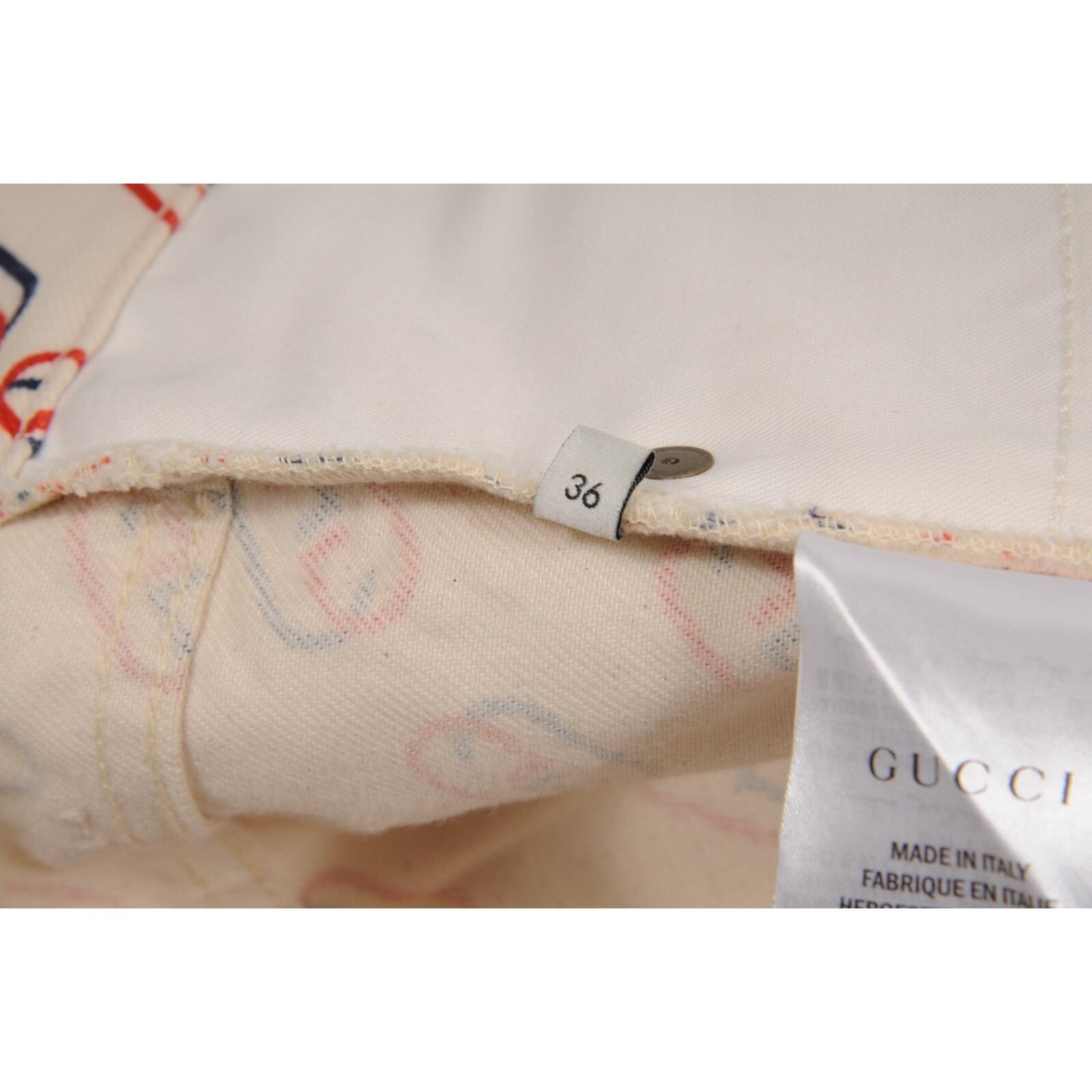 Gucci GG Monogram Logo Print Shorts Beige Red Size US 36 / EU 52 - 9 Thumbnail