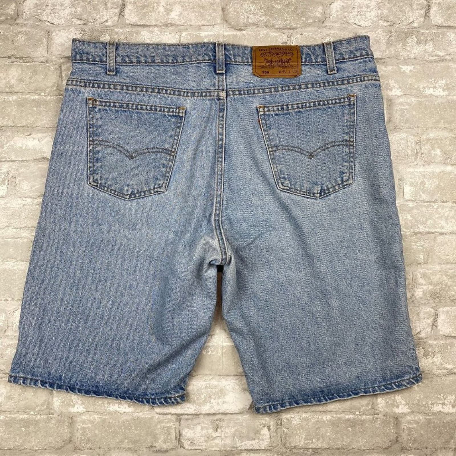 Levi's Vintage 1992 Orange Tab Levi's 550 Lightwash Denim Shorts 40 Size US 40 / EU 56 - 4 Thumbnail