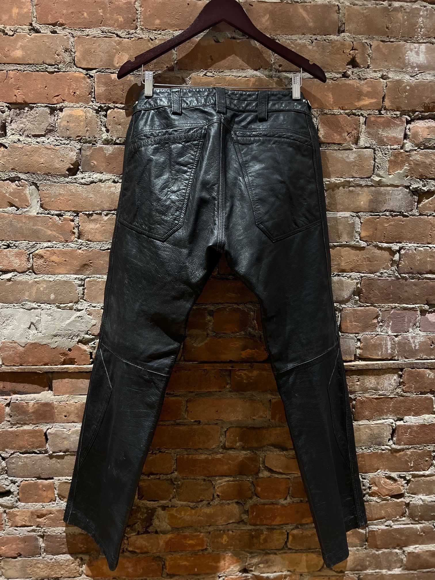 Diesel Diesel “Industry Division” Black Washed Leather Pants Size US 32 / EU 48 - 3 Thumbnail