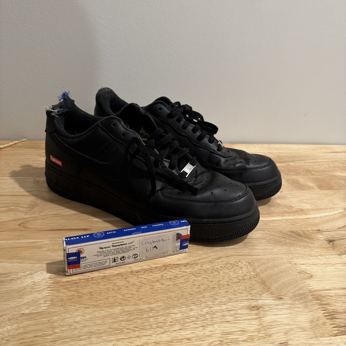 Nike × Supreme Black Air Force 1 Size US 12 / EU 45 - 1 Thumbnail
