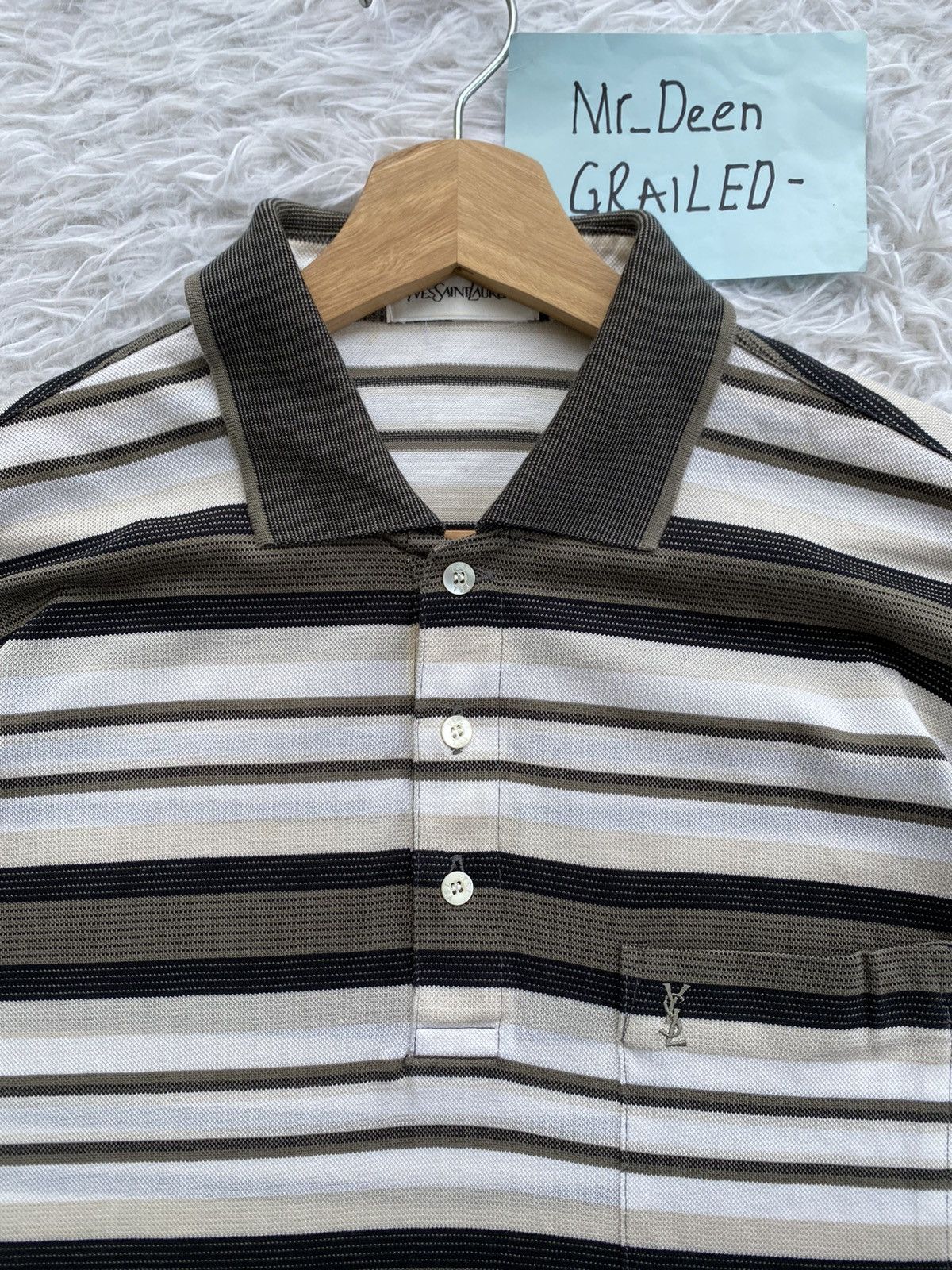 Yves Saint Laurent Rare Vintage YSL Yves Saint Laurent Small Spellout Shirt Size US M / EU 48-50 / 2 - 6 Thumbnail