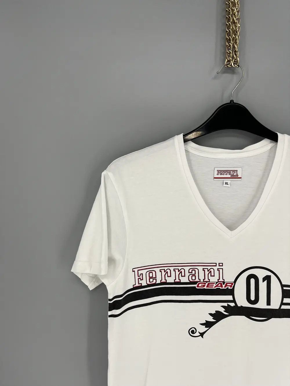 Vintage Vintage Ferrari Scuderia Single Stitch White Tee Size US XL / EU 56 / 4 - 4 Thumbnail